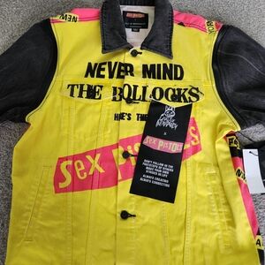 Cult of Individuality Yellow and Pink Graphic Bomber Jacket